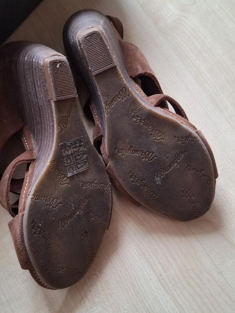 Sandalky z brúsenej kože mustang 36, mustang,36