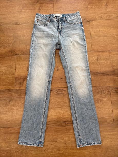 Rovné džínsy so stredne vysokým pásom, stradivarius,38