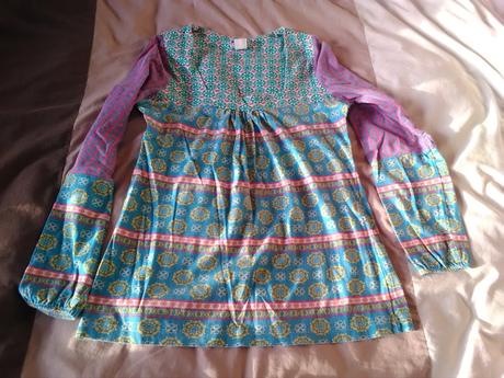 Pestrofarebný top s dlhým rukávom, 36