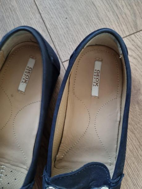 Modré mokasíny z brúsenej kože geox 36, geox,36