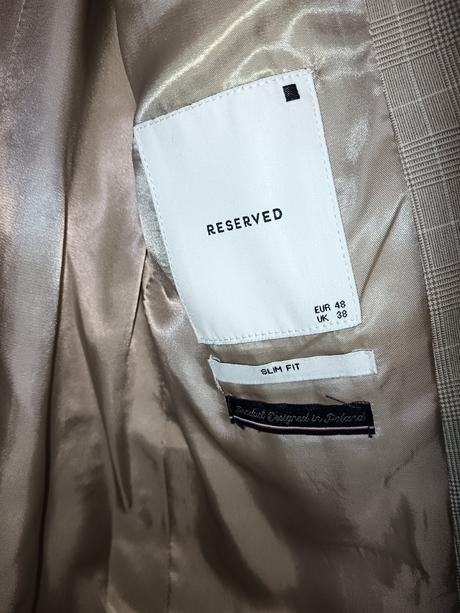 Károvaný, slim fit oblek, 48