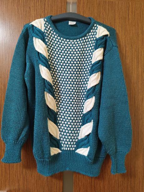 Retro zeleny pulover, pekne sedi, velkost 36/38,s, 36