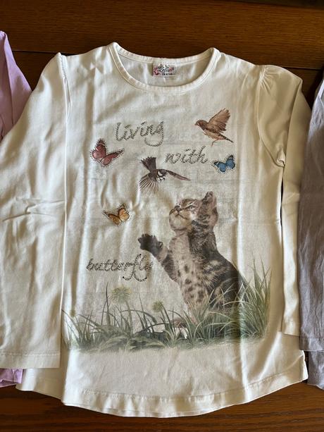 Tričká s mačičkami - trojset, kids,128