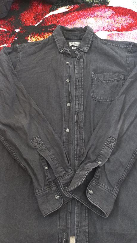Riflová košeľa, pull&bear,m