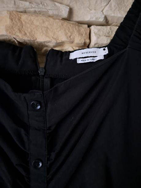 Čierne midi šaty s dlhým rukávom, reserved,s