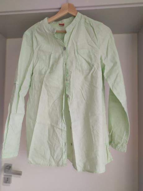 C264 prepracovana  lanova kosela zelenkava, s