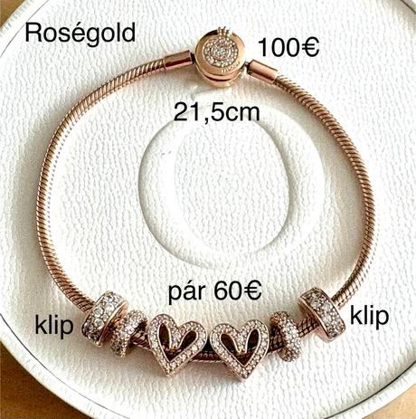 Pandora roségold náramok a korálky, pandora