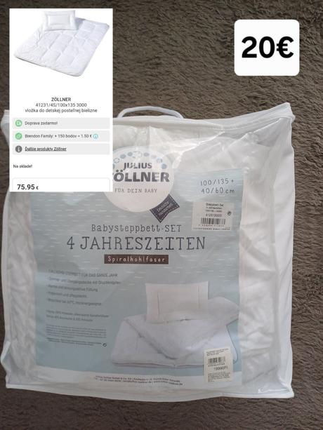 Zöllner set (vankuš+paplony) do postielky, šírka (cm): 100,dĺžka (cm): 135