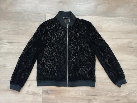 Elegantná čipkovaná bombera m/l, zara,m