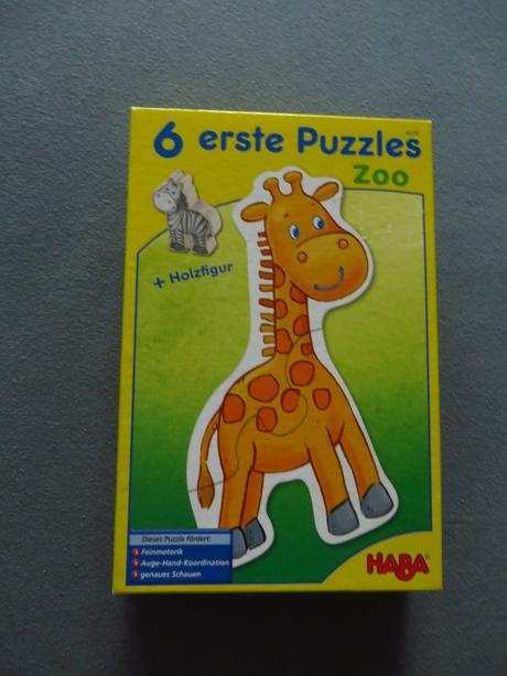 Prvé puzzle na učenie + drevená postavička zebry,