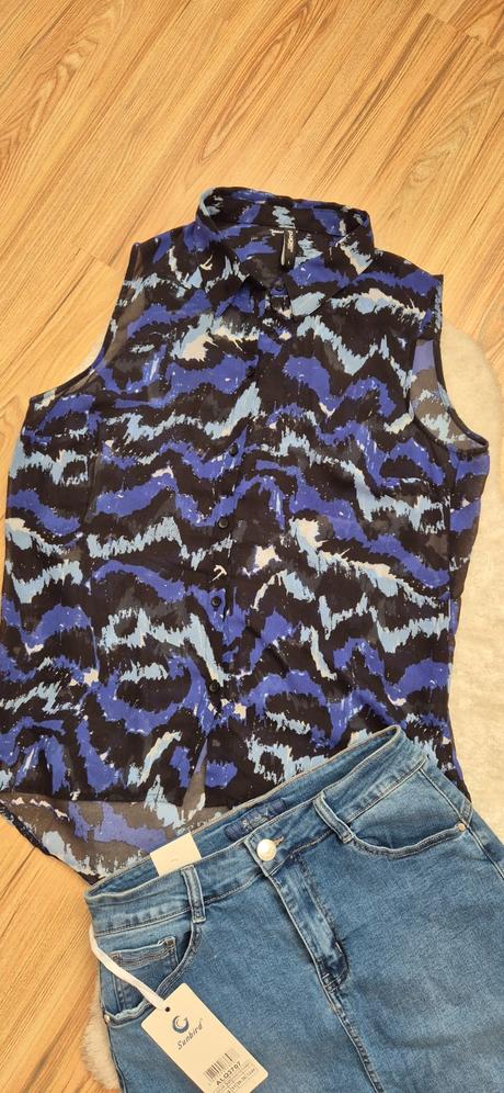 Set džínsová sukňa a blúzka, s