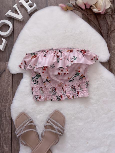 Crop top s volánom, forever friends,s