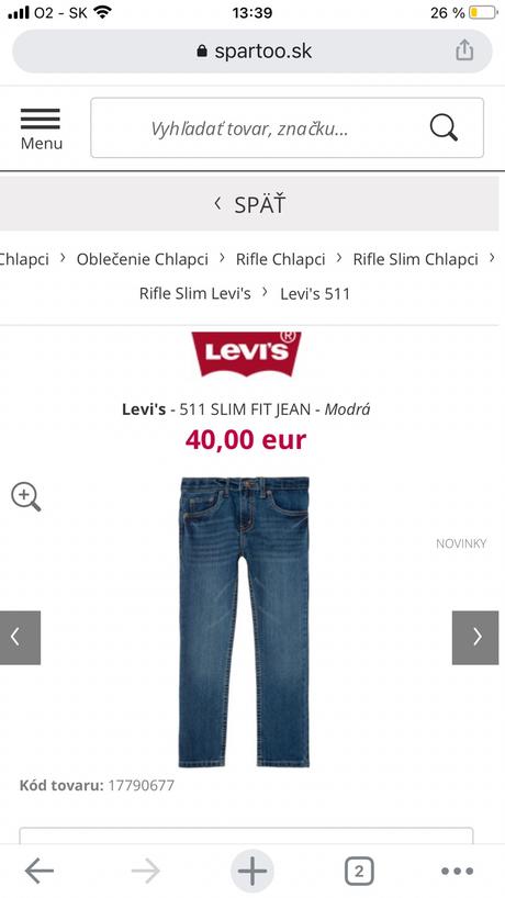 Capri džíny levis, levis,140