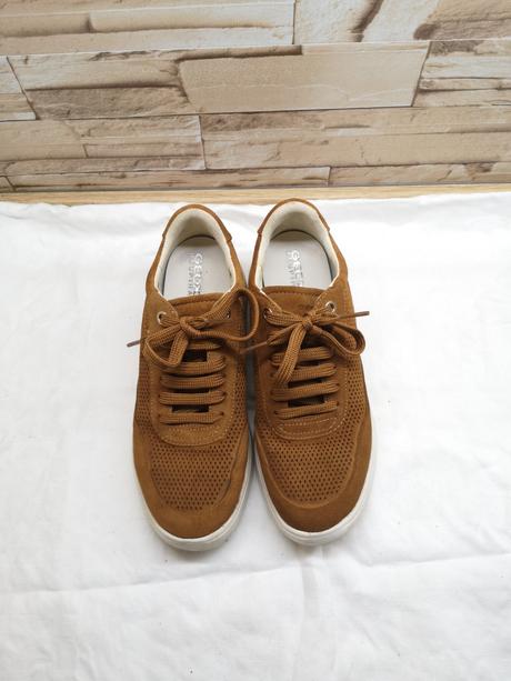 Geox 36 - dámske kožené hnedé topánky s dierkami, geox,36