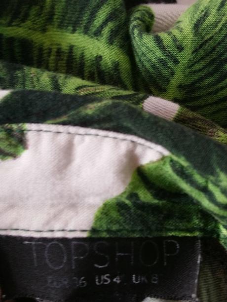 Dámska predĺžená blúzka so zeleným vzorom, topshop, topshop,l