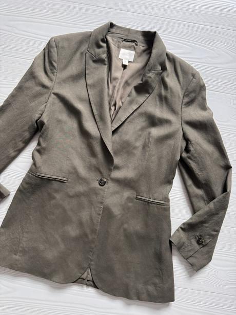 H&m - olivový blazer, h&m,xs