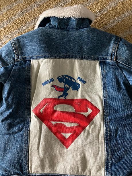 Zateplená riflová bunda superman, 98