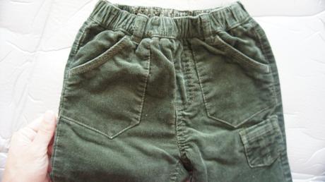 Zelené menčestrové nohavice zateplené, baby club,92