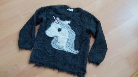 Chlpatý svetrík 122-128, h&m,122