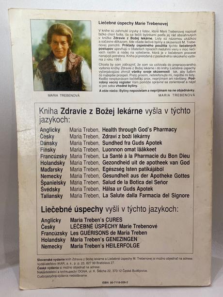Kniha- liečebné úspechy marie trebenovej, 