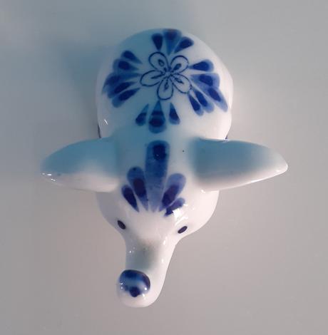 Holandský keramický slon delft blue handpainted, 