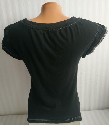 Dámsky čierny top so zlatým motívom, gwcc, s