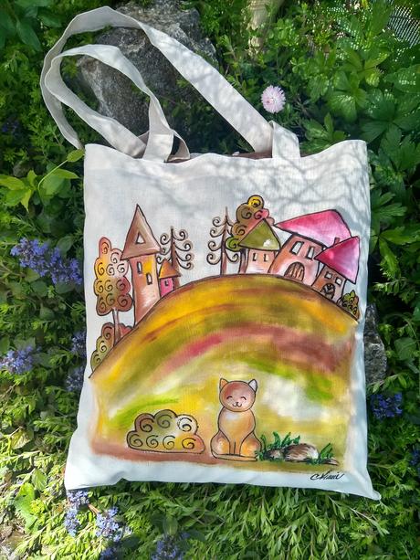 Maľované tašky s chalúpkami, 