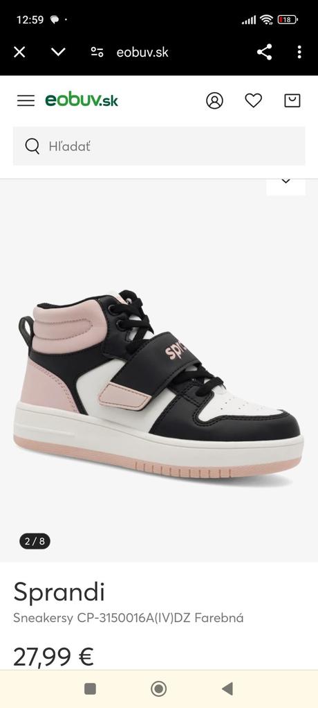 Tenisky na jeseň/jar sneakers sprandi nenosené, sprandi,32