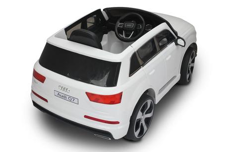 Elektrické autíčko audi q7, biela, eva kolesá, jed,