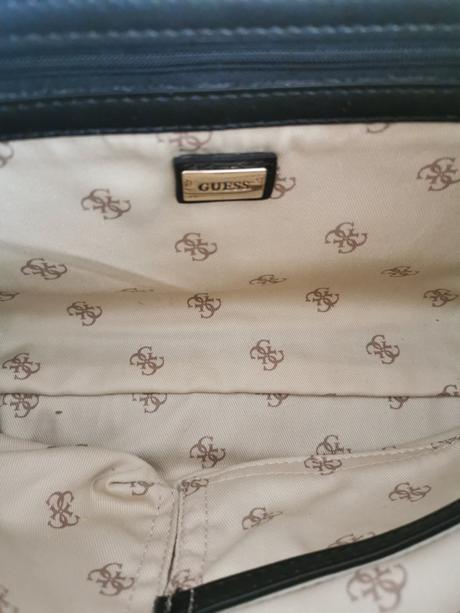 Kožená čierna kabelka guess, guess