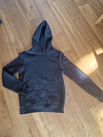 Uni sex cierna zateplena mikina s kapucnou, 158