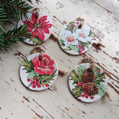 Vianočné ozdoby - flóra,