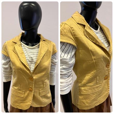 Dámska horčicová vesta, s