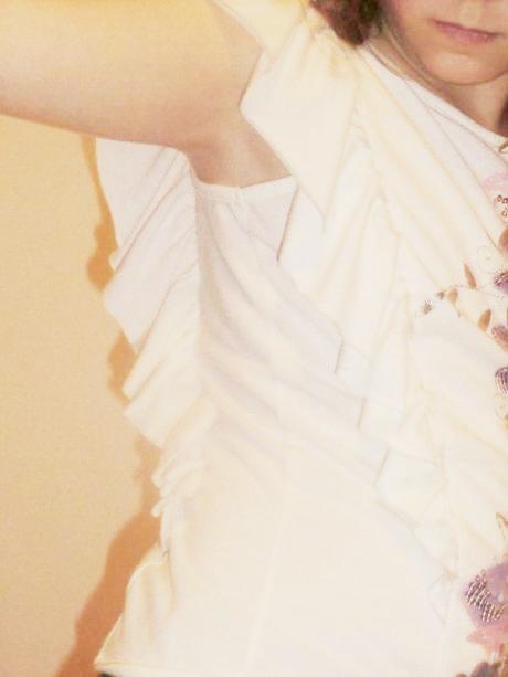 Tričko biele s flitrami vel 116/122, 116