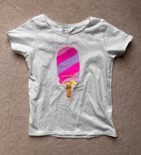 Tričko sa meniacim nanukom, h&m,122