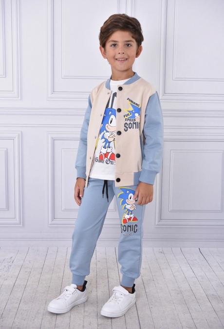 3 dielny set sonic modrošedý, 98 - 140