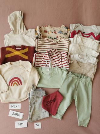 Balík prechodneho oblecenia / zara, next/ 74/80, 68–80