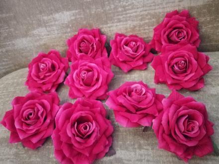 Semišové ruže 10cm,