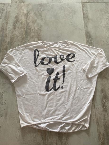 Biele over size tričko, 158