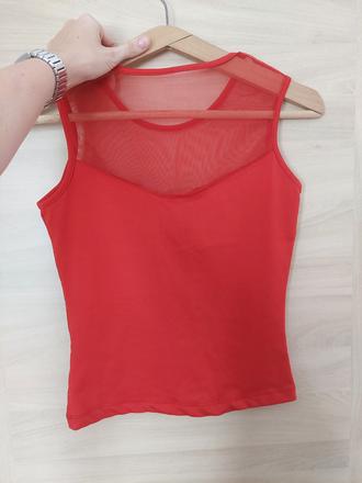 Cervene trblietave tielko bez rukavov, s, 36