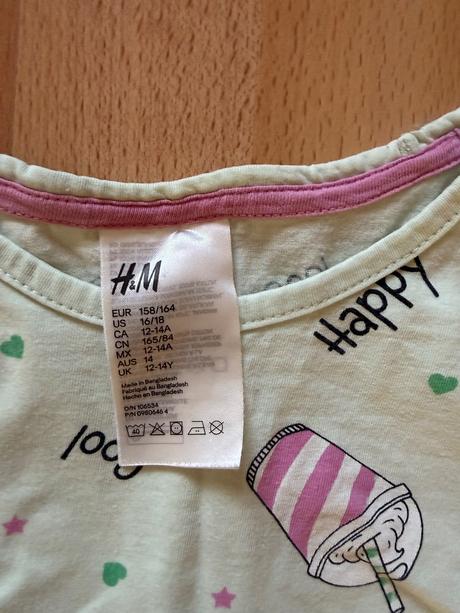 Pyžamo, h&m,158