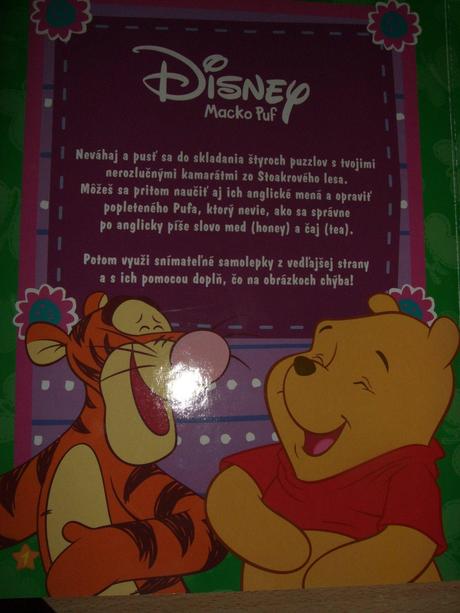 Knižka hádaniek a puzzlov - macko puf, disney,