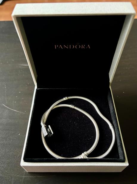 Pandora moments double wrap barrel clasp bracelet, pandora