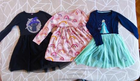 Balík dievčenského oblečenia 110, 116, 122 + obuv, 104–116