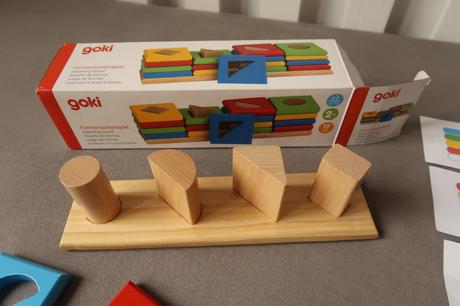 Goki drevená skladačka - triedenie farieb a tvarov,