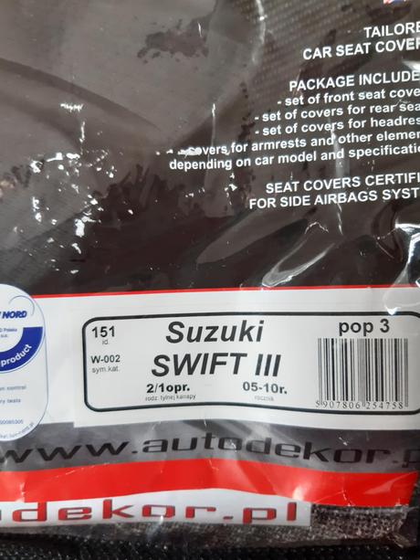Autopoťahy na suzuki swift, 
