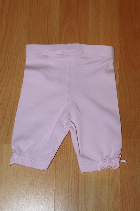 Svetloružové 3/4 legínky s mašličkami- top stav, h&m,62