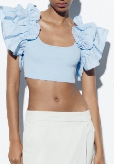 Krásny rebrovaný crop top značky zara, zara,s