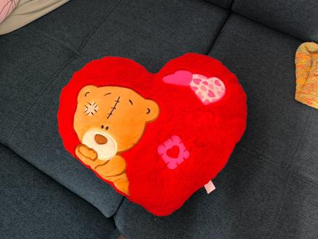 Vankúš plyšový v tvare srdca, 