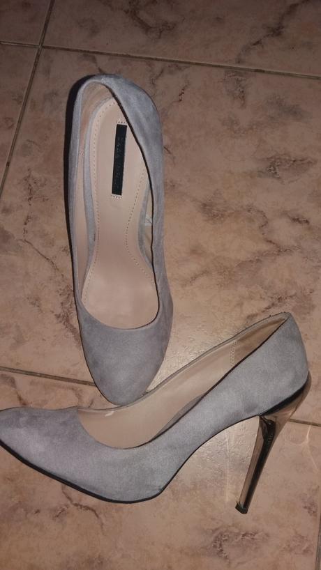 Zara lodičky,stieborny podpatok, zara,40